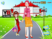 Флеш игра онлайн Go To School With Mother